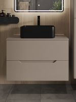 Товар: Тумба с раковиной Orange Line 80 Li-80TuLMDF+B02-460MB подвесная Латте матовый - фото 3 Тумба с раковиной Orange Line 80 Li-80TuLMDF+B02-460MB подвесная Латте матовый — фото 3, Мебель для ванной