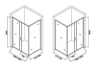 Душевой уголок Orange 160x90 E23-16090TCR профиль Хром стекло прозрачное — фото 8, Прямоугольные душевые уголки