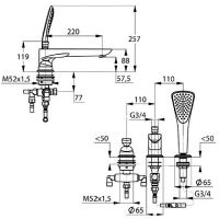 Смеситель на борт ванны Kludi Balance 524470575 Хром — фото 6, Смесители