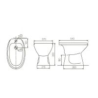 Биде Rosa Люкс 4620008191256 приставное Белое — фото 2, Биде напольные