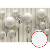 Фреска Ortograf 3D 33127 Фактура бархат FX Флизелин (3,9*2,7) Белый, Цветы/Абстракция — фото 1, Фрески