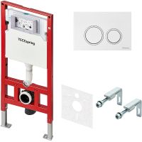 Инсталляция Tece Spring S401103 для подвесного унитаза с Белой глянцевой клавишей смыва — фото 1, Инсталляции
