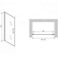 Душевая дверь Abber Sonnenstrand 100 AG04100M профиль Хром стекло матовое — фото 4, Распашные душевые двери