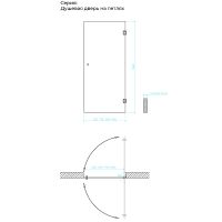 Душевая дверь Maybah Glass MGD-507-4 705x1950 на петлях Хром глянцевый стекло прозрачное — фото 6, Душевые двери в нишу