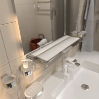 Стеклянная полка Altasan Лотос ЛТ70Х Хром — фото 2, Полки для ванной и душа