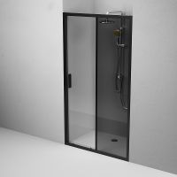 Душевая дверь AM.PM Gem Solo 110 W90G-110-1-195BG профиль Черный матовый стекло тонированное-прозрачное — фото 4, Раздвижные душевые двери