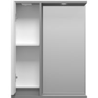 Зеркало со шкафом Brevita Balaton 65 L с подсветкой Белое матовое Серое матовое арт-BAL-04065-01-01Л — фото 3, Зеркальные шкафы в ванную