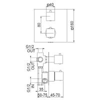 Смеситель для душа Webert Pegaso PE970903560 с термостатом Черный матовый — фото 2, Смесители