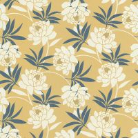 Обои Lutece Les Essentiels 51213702 Винил на флизелине (0,53*10,05) Желтый/Белый/Бирюзовый, Цветы — фото 1, Обои для стен