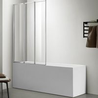 Шторка на ванну Azario Preston NFC6433 1000*1500 профиль Хром стекло прозрачное — фото 1, Складные шторки для ванной