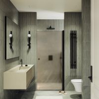 Товар: Душевая дверь Maybah Glass MGD-799-6 600x1980 на монопетле Черный стекло бронзовое матовое - фото 2 Душевая дверь Maybah Glass MGD-799-6 600x1980 на монопетле Черный стекло бронзовое матовое — фото 2, Душевые двери в нишу