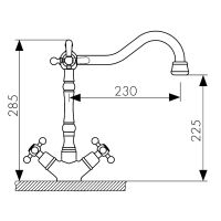 Смеситель для кухни Kaiser Carlson Style 44133-1 Бронза — фото 6, Смесители