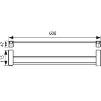 Полотенцедержатель Kaiser KH-1508 двойной Хром — фото 2, Полотенцедержатели