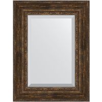 Зеркало Evoform Exclusive 82х62 BY 3404 с фацетом в багетной раме - Состаренное дерево с орнаментом 120 мм — фото 1, Мебель для ванной