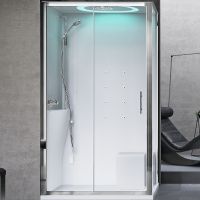 Душевая кабина Novellini Eon 120х80 L EON2P129ST1F-1AK с гидромассажем — фото 1, Душевые кабины