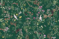 Фреска Ortograf Miracle 33874 Фактура бархат FX Флизелин (4,5*3) Зеленый/Разноцветный, Птицы/Цветы — фото 2, Фрески