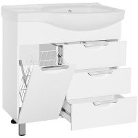 Товар: Тумба под раковину Style Line Жасмин 82 L ЛС-00000526 с бельевой корзиной Белая - фото 2 Тумба под раковину Style Line Жасмин 82 L ЛС-00000526 с бельевой корзиной Белая — фото 2, Мебель для ванной
