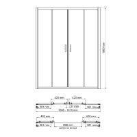 Душевая дверь WasserKRAFT Lippe 160 профиль Хром стекло прозрачное арт-45S45 — фото 7, Раздвижные душевые двери