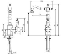 Товар: Смеситель для раковины Boheme Medici Ripresa 302-BSW Бронза - фото 2 Смеситель для раковины Boheme Medici Ripresa 302-BSW Бронза — фото 2, Смесители