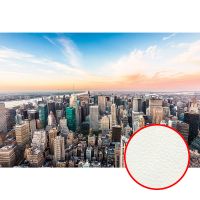 Фреска Ortograf Небоскребы 30819 Фактура флок FLK Флизелин (4*2,7) Бежевый/Голубой, Город — фото 1, Фрески