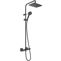 Душевая система Hansgrohe Vernis Shape Showerpipe 240 1jet 26427670 с термостатом Черный матовый — фото 1, Душевые стойки