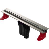 Душевой лоток Berges Super Line 650 090081 с решеткой Хром матовый — фото 1, Душевые лотки