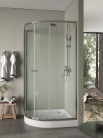 Душевой уголок Agger A01-100TCR 100x100 профиль Хром стекло прозрачное — фото 3, Душевые уголки четверть круга