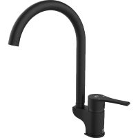 Смеситель для кухни GPD Atros MTE65-SG Черный — фото 1, Смесители