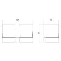 Стакан для зубных щеток Timo Selene 14034/03 двойной Черный матовый — фото 2, Мыльницы