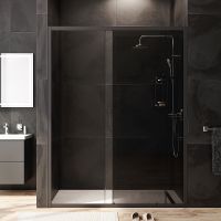 Душевая дверь AM.PM Gem 150 W90G-150-1-195BG профиль Черный матовый стекло тонированное-прозрачное — фото 4, Душевые двери в нишу