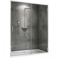 Душевая дверь Abber Komfort 140 AG93140 профиль Хром стекло прозрачное — фото 1, Раздвижные душевые двери