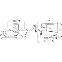 Смеситель для ванны Oras Saga 3940Y Хром — фото 4, Смеситель для ванны