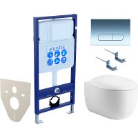 Комплект унитаза с инсталляцией Aquatek с сиденьем Микролифт и клавишей смыва Хром глянцевый арт-SET AQUATEK АЛЬТАИР cm-016 4в1 — фото 1, Комплекты унитаз + инсталляция