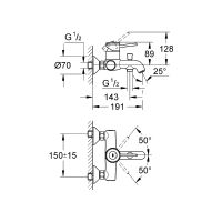 Смеситель для ванны Grohe BauClassic 32865000 Хром — фото 9, Смеситель для ванны