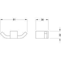 Двойной крючок Schein Rembrandt 061-2MB Черный матовый — фото 2, Крючки для полотенец