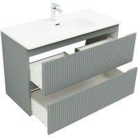 Тумба под раковину Aquanet Джейн 100 335436 подвесная Мисти грин — фото 4, Тумбы под раковину