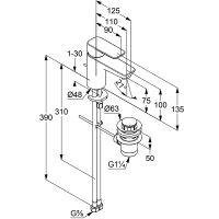 Смеситель для раковины Kludi Pure Style 403820575 Хром — фото 4, Смесители