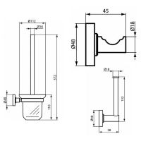 Набор аксессуаров для ванной Ideal Standard IOM A9246XG Черный шелк — фото 8, Наборы аксессуаров для ванной комнаты