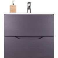 Тумба с раковиной Orange Line 60 Li-60Tug+Ra подвесная Графит матовый — фото 1, Тумбы с раковиной