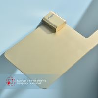 Держатель туалетной бумаги Raglo R301.03.03 с полкой Золото матовое — фото 4, Держатели туалетной бумаги