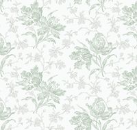Обои Milassa Classic LS2 005/1 Флизелин (1*10,05) Зеленый/Белый, Цветы — фото 1, Обои для стен