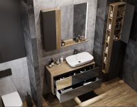 Тумба под раковину Aquaton Терра 105 1A246901TEKA0 подвесная Дуб кантри Антрацит — фото 11, Тумбы под раковину