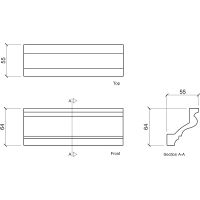 Карниз Европласт 1.50.100 2000x64x55 мм — фото 3, Карнизы