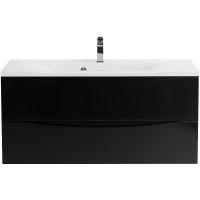 Тумба под раковину BelBagno Marino 110 MARINO-1100-2C-SO-NL-P подвесная Nero Lucido — фото 1, Тумбы под раковину