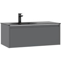 Тумба с раковиной Orka Lisbon 90 5001430 подвесная Серая матовая — фото 1, Тумбы с раковиной