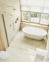 Товар: Душевая перегородка Maybah Glass MGD-706-3ш 690x1950 в широком профиле Золото стекло сатиновое - фото 5 Душевая перегородка Maybah Glass MGD-706-3ш 690x1950 в широком профиле Золото стекло сатиновое — фото 5, Душевые перегородки