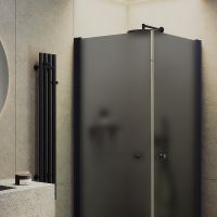 Товар: Душевой уголок Maybah Glass MGY-1295-6 800x800x1980 на монопетлях Черный стекло графитовое матовое - фото 2 Душевой уголок Maybah Glass MGY-1295-6 800x800x1980 на монопетлях Черный стекло графитовое матовое — фото 2, Душевые уголки