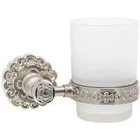 Стакан для зубных щеток Milacio Villena MC.903.SL / настенный / стекло / латунь / серебро — фото 1, Стаканы для зубных щеток