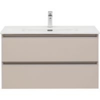 Тумба под раковину Aquanet Вега 90 329586 подвесная Бежевая — фото 2, Тумбы под раковину