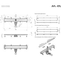 Душевой лоток AM.PM MasterFlow 70 W01SC-U11-070-04BM с Черной матовой решеткой / под плитку Tile — фото 29, Душевые лотки